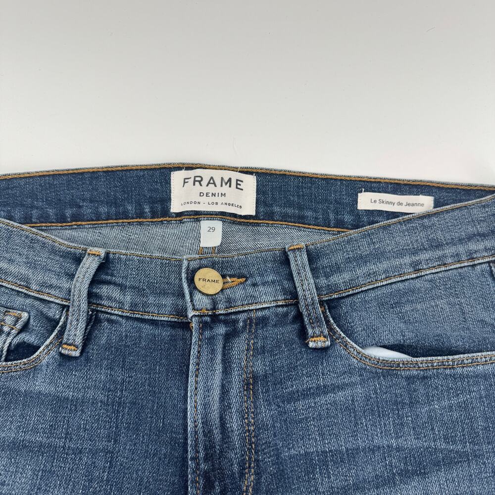 FRAME Denim le Skinny de Jeanne Skinny Jeans - Size 29 Classic Medium Wash - Picture 6 of 7